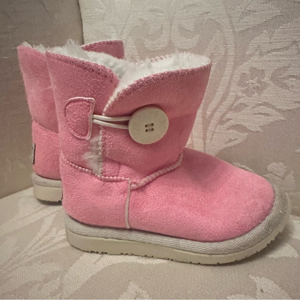 UGG Burleigh Kids Pink Boots Size 24/US 7 - Picture 3 of 5